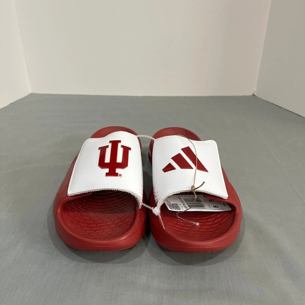 Adidas Lightblaze Slide Men 8 Red Indiana University Hoosiers IH7114 Sandals